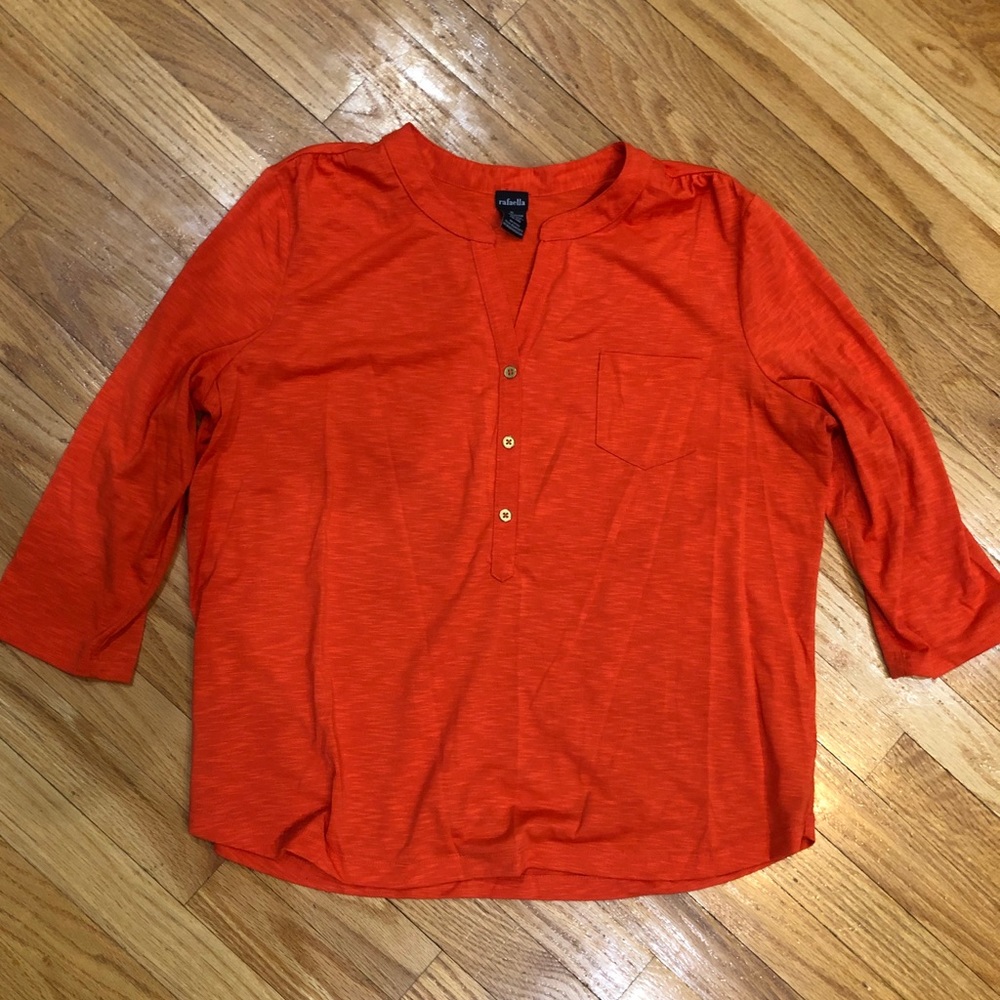 Orange 3/4 Sleeve Blouse